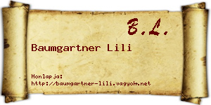 Baumgartner Lili névjegykártya